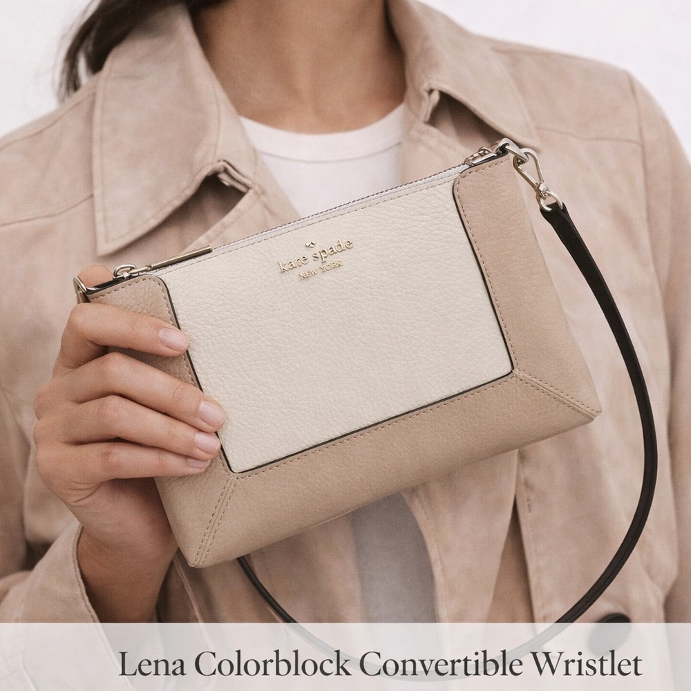 Kate Spade Beige and Black Wristlet